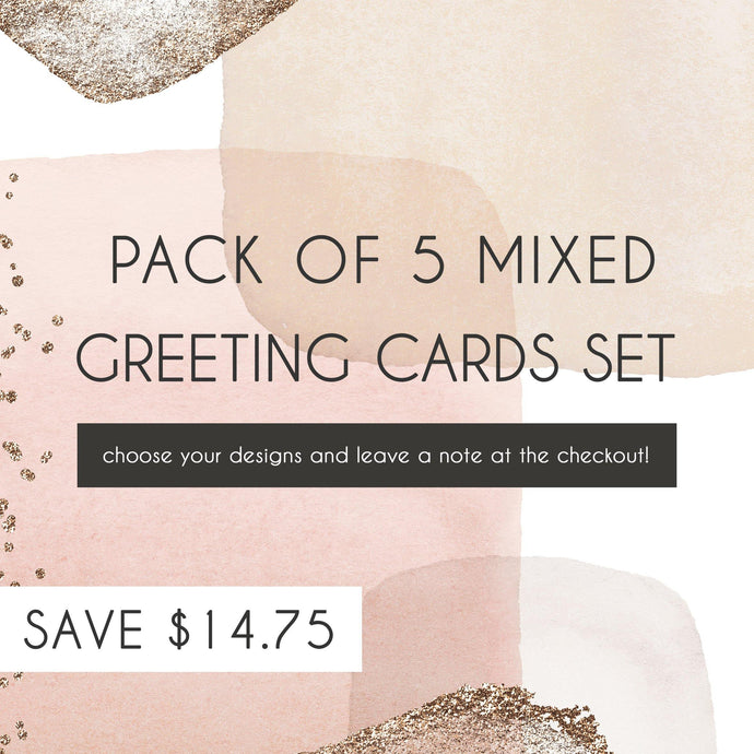 Mixed Greeting Card Pack of 5 - Misiu Papier