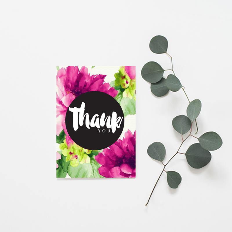 Thank You Floral Purple - Misiu Papier