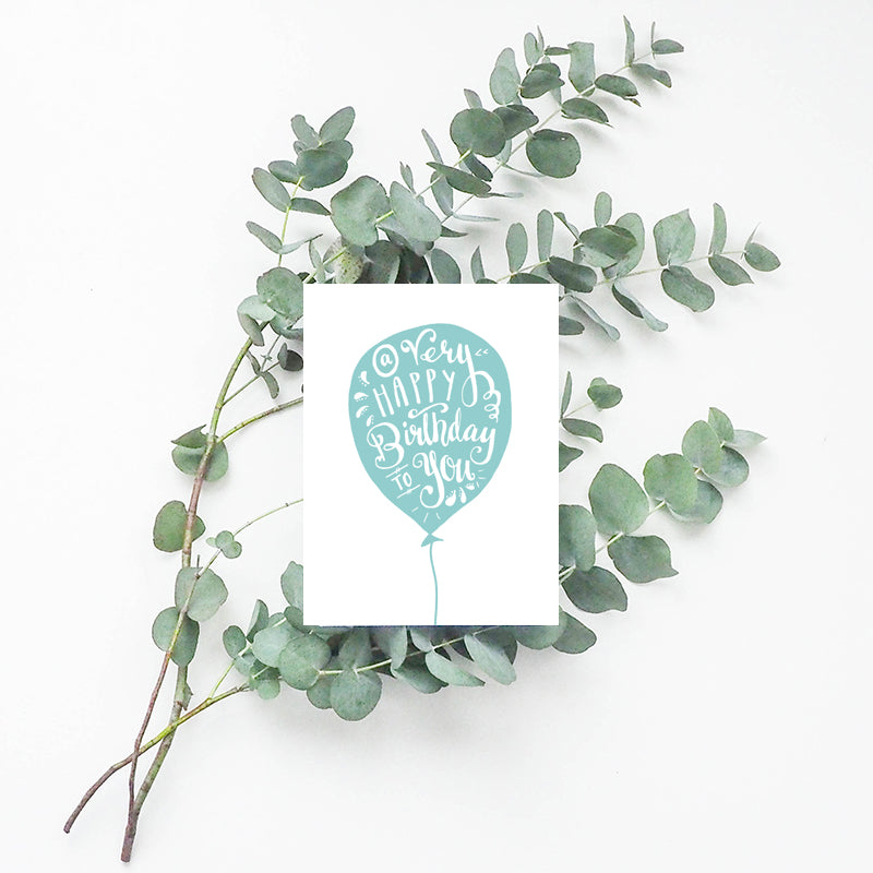 A Very Happy Birthday Balloon (Aqua)